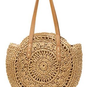 Round Summer Straw Large Beach Bag