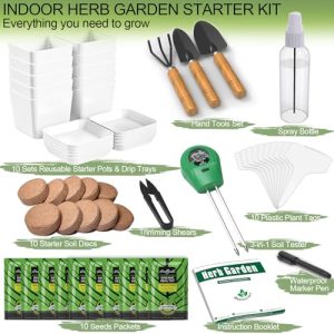 Indoor Herb Garden Starter Kit – 10 Variety Herbs