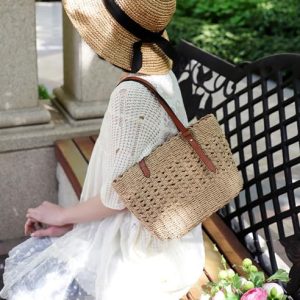2024 Women's Handwoven Straw Tote Bag