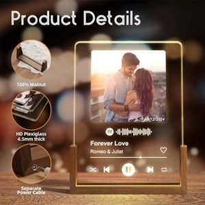 LUCKOR Personalized LED Walnut Frame: Custom Birthday Gift