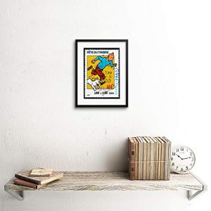 Tintin and Snowy Postage Stamp Art Print