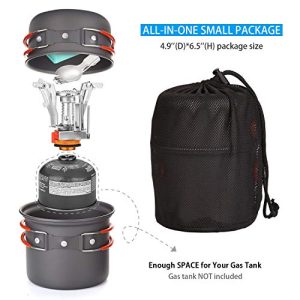 Odoland 6pcs Camping Cookware Mess Kit