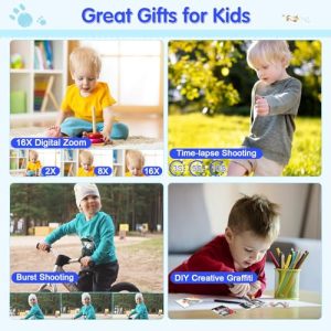 PROGRACE Instant Print Kids Camera – 1080P Digital