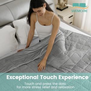 Wemore Minky Dot Weighted Blanket for Adults Queen Size 15 lbs