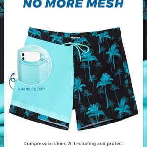 SURF CUZ Mens 5″ Swim Trunks – Compression Liner