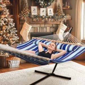 SUNCREAT Two Person Hammock with Stand: Heavy Duty and Free Standing