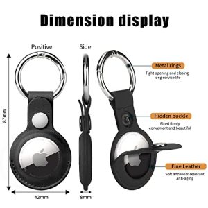 4 Pack PU Leather Airtag Holder Set: Versatile AirTag Cases