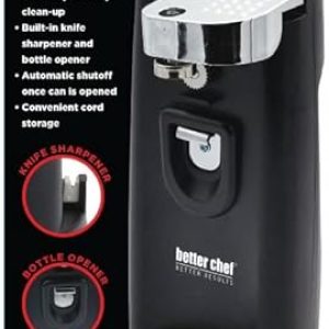 Better Chef Electric Tall Can Opener with Knife Sharpener & Bottle Opener