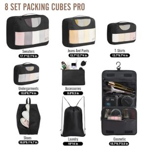 Veken 8-Piece Packing Cubes Set: Ultimate Travel Organizer
