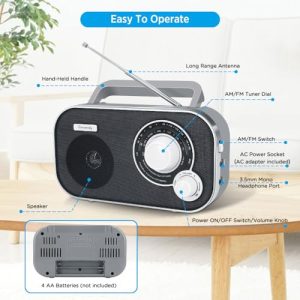 DreamSky AM FM Portable Radio for Home & Outdoor