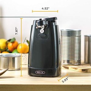 BELLA Electric Can Opener and Knife Sharpener – Black