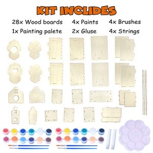 hapray 4 Pack DIY Bird House Crafts for Kids