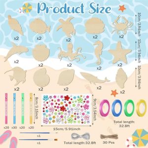 128 Pcs Wind Chime Making Kit for Kids – Sea Animals