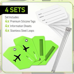 Untethered 4-Pack Luggage Tags: Easy Bag Identification