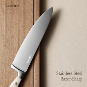 CAROTE 14-Piece Knife Set: Forged Elegance in Cream