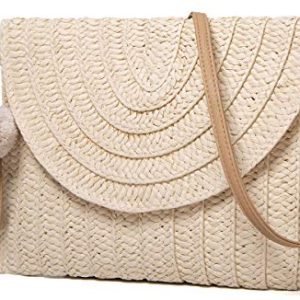 Women’s PomPom Straw Shoulder Bag