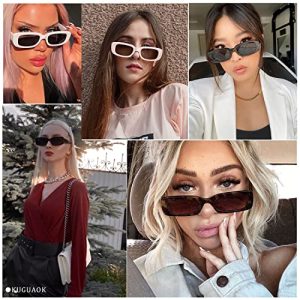 KUGUAOK Retro Rectangle Sunglasses
