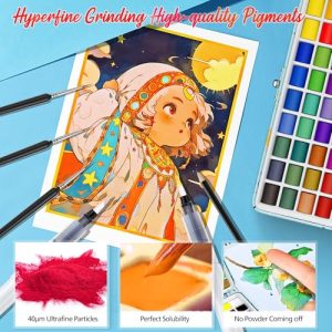 50 Colors Washable Watercolor Paint Set