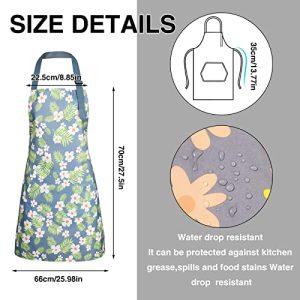 BOUMUSOE Floral Aprons with Pocket, 3 Pack