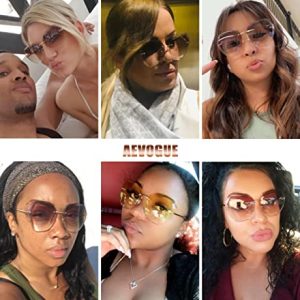 AEVOGUE Oversized Rimless Sunglasses for Women