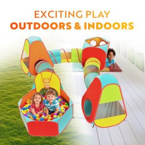 Playz 7pc Kids Play Tent Bundle – Big Ball Pit & Tunnels