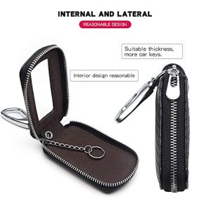 VSLIH Genuine Leather Car Key Case: Stylish Keychain Holder