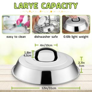 HaSteeL Cheese Melting Dome Set of 2 – 12 Inch Basting Cover