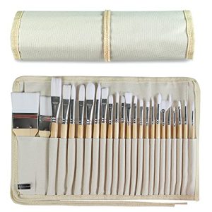 24-Piece Wooden Handle Paint Brushes Set