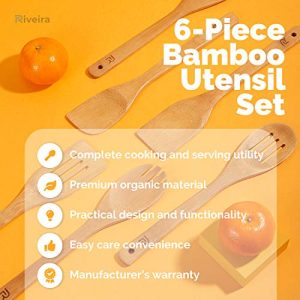 Riveira 6-Piece Bamboo Cooking Spoons: Premium Kitchen Essentials