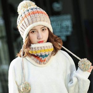 HUAMULAN Winter Beanie & Circle Scarf Set: Cozy Winter Gift