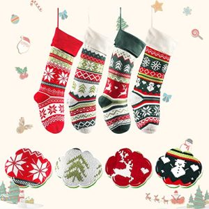 Brainfella Knit Christmas Stockings – 4 Pack