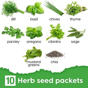 REALPELATED Indoor Herb Garden Kit – 10 Non-GMO Herbs