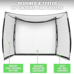 GoSports Range Cage Golf Practice Hitting Net: Simulator Impact Screen