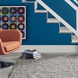 Rugs.com Über Cozy Solid Shag Rug: Cloud Gray Comfort