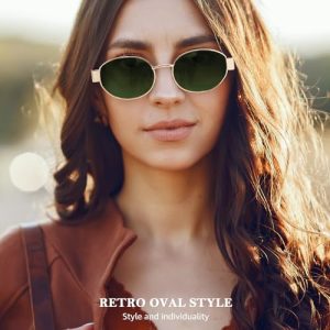 Retro Oval Sunglasses for Women Trendy Designer Sun Glasses