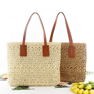 Bohemian Straw Beach Tote Bag