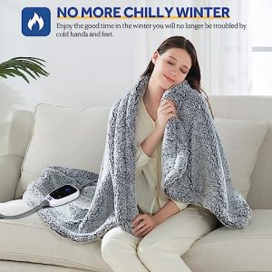 SEALY Electric Blanket Heated Throw - 50"x60" Charcoal