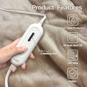 Tefici Electric Heated Blanket Throw – 50″ x 60″