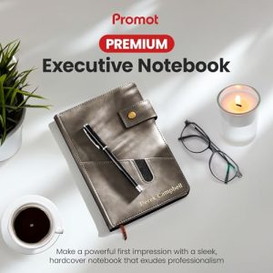 Promot Personalized A5 Leather Bound Notebook - Custom Embossed