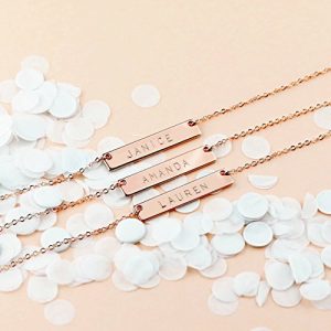 LONAGO Personalized Bar Necklace