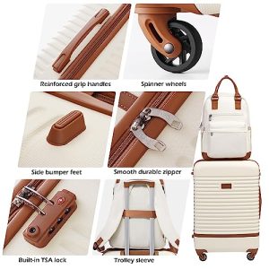 Coolife 3-Piece Luggage Set: Stylish Travel Ensemble