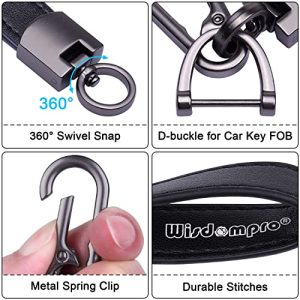 Wisdompro Leather Car Keychain: Stylish & Rotatable Key Holder