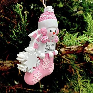 Personalized Baby Girl First Christmas Ornament