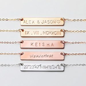 LONAGO Personalized Bar Necklace