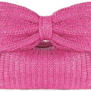 2024 New Women's Bow Straw Clutch Bag