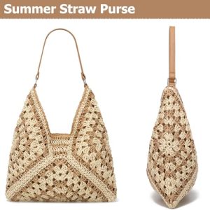 YIKOEE Woven Straw Hobo Bag