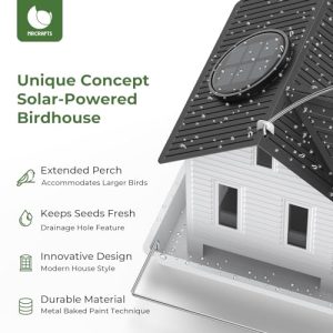Mrcrafts Solar Bird Feeder for Outside Hanging