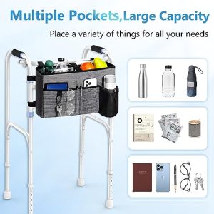 Rhino Valley Walker Bag, Multi Pockets Folding Walker Basket Tote Bag
