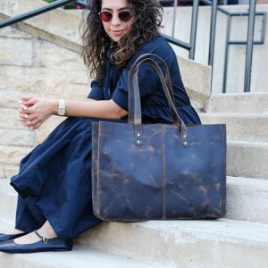 KomalC Leather Tote Bag: Stylish Multipurpose Handbag