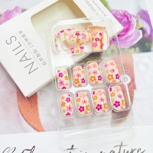 Summer Floral Press on Nails Short Square
